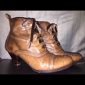 Born Womens Ankle Boots US 6.5 Brown Leather
